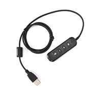 Vvikizy Adaptateur USB QD à Volume Réglable H901, Adaptateur de Casque de Center D'appel Fiable pour équipement 3.5mm Femelle vers USB Mâle, Taille Portable (Noire)