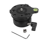 Vvikizy Base de Nivellement pour Trépied avec Conception en Demi-Boule et | Alliage D'aluminium, Vis Convertibles 1/4" et 3/8", Niveau à Bulle intégré, 3 Vis de Verrouillage, pour Rotule et Tête Fluide
