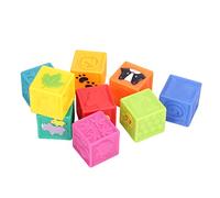 Vvikizy Blocs pour bébé Blocs Empilables en Silicone Souple avec des Sons Grinçants pour Les Nourrissons de 6 Mois et Plus Matériau sans BPA 9 Pièces