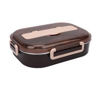 Vvikizy Boîte à Déjeuner en Acier Inoxydable, 4 Compartiments, Boîte à Bento étanche pour Bureau, école, Voyage, 1,5 L avec Bol à Soupe (Noir Kaki)