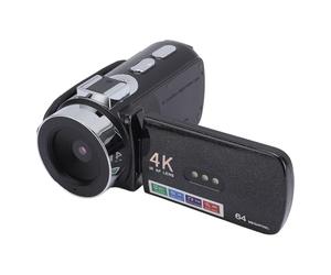 Vvikizy Caméra Vidéo 4K 64MP, écran IPS de 3 Pouces à Rotation de 270 Degrés, Zoom Numérique 28X, Mise au Point Automatique, Appareil Photo Numérique avec Lumière LED, pour Les Voyages,