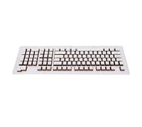 Vvikizy Capuchons de Clavier 110 Touches, Hauteur OEM, Résistants à l'usure pour la Plupart des Claviers Mécaniques, Conception Ergonomique, Revêtement ABS (Caractères de café Noir Blanc)