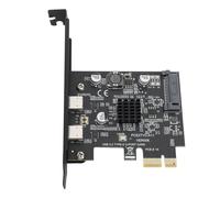 Vvikizy Carte D'extension USB 3.2 PCI Express, Double Carte PCIe Haute Vitesse de Type C 10Gbps avec Interface de Puissance 15PIN, pour 7 10 11 PC de Bureau, Carte D'extension USB 3.2