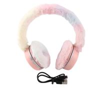 Vvikizy Casque Bluetooth Pliable et Cache-Oreilles en Peluche. (Rose)