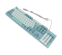 Vvikizy Clavier de Jeu Filaire, Clavier rétroéclairé USB à Gros Caractères avec Conception de Déversement et Renversement de 26 Touches, pour Ordinateur Portable PC de Jeu (Ciel Blanc Bleuté)
