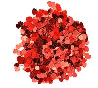 Vvikizy Confettis en Forme de Cœur, Paillettes Simples et élégantes en PVC pour Décorations de Fête, avec un Superbe Savoir-faire, pour Noël, Nouvel An, Mariage, Anniversaire, (Rouge)