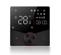 Vvikizy Contrôleur de Climatisation, Panneau de Commande CVC à 2 Tuyaux avec Boutons Tactiles Capacitifs et écran LED coloré, pour le Refroidissement et le Chauffage avec Interface RS485 (Noire)