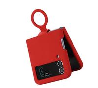 Vvikizy Coque de Téléphone Pliable, Résistante aux Chocs, avec Anneau de Support pour Z Flip 4, Usage Quotidien, étui de Protection en TPU avec Chargement sans Fil (Rouge de Chine)