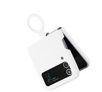 Vvikizy Coque de Téléphone Pliable, Résistante aux Chocs, avec Anneau de Support pour Z Flip 4, Usage Quotidien, étui de Protection en TPU avec Chargement sans Fil (Blanche)