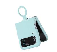Vvikizy Coque de Téléphone Pliable, Résistante aux Chocs, avec Anneau de Support pour Z Flip 4, Usage Quotidien, étui de Protection en TPU avec Chargement sans Fil (Cyan Clair)
