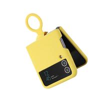 Vvikizy Coque de Téléphone Pliable, Résistante aux Chocs, avec Anneau de Support pour Z Flip 4, Usage Quotidien, étui de Protection en TPU avec Chargement sans Fil (Jaune)