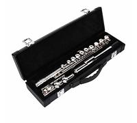 Vvikizy Cupronickel C Tone Flûte Mellow Sound Ensemble D'instruments à Vent à 16 Trous Fermés avec Accessoires Argent Corps de Flûte 14,4 Pouces pour Débutants