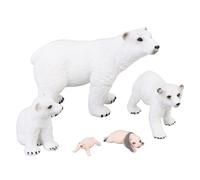 Vvikizy Ensemble de Jouets Modèle Ours Polaire de qualité Supérieure pour Enfants, Figurines D'animaux Réalistes pour L'apprentissage, 5 Figurines D'ours de Simulation pour L'interaction Parent-enfant
