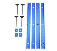 Vvikizy Ensemble de Rails de Guidage à Fente en T en Alliage D'aluminium, Rails Coulissants Durables de 400 Mm et Curseurs M8 pour Le Travail du Bois, Plaque de Presse, Table de Scie Bleue, Kit pour