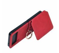 Vvikizy Étui de Téléphone en Cuir PU avec Anneau de Support et Emplacement pour Carte pour, Design Résistant aux Chocs et Pliable, Angle de Réglable à 180°, Protection Durable (Convient pour Z Flip3)