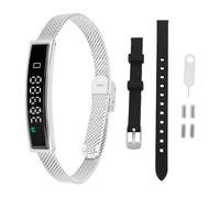 Vvikizy Fitness Tracker Bluetooth 5.3, Bracelet Intelligent étanche à l'eau | 16,5 G, Léger, 5,6 Mm D'épaisseur, Résistant à la Natation pour la Plongée, Compteur de Pas avec Application, Acier