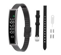 Vvikizy Fitness Tracker Bluetooth 5.3, Bracelet Intelligent étanche à l'eau | 16,5 G, Léger, 5,6 Mm D'épaisseur, Résistant à la Natation pour la Plongée, Compteur de Pas avec Application, Acier