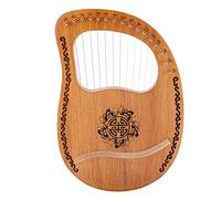 Vvikizy Harpe Lyre à 16 Cordes, Instrument à Cordes Vintage en Bois Composite avec des Sons Nets et Larges, Conception Arrondie Sûre, Comprend une clé D'accordage et un Manuel, pour les