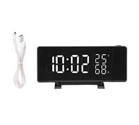 Vvikizy Horloge Numérique, Affichage LED 3 Couleurs avec Temps, Température et humidité, Radio FM, Projection Réglable pour Chambre à Coucher et Bureau