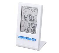 Vvikizy Hygromètre Numérique LCD, Moniteur d'humidité du Thermomètre Intérieur avec Fonction D'alarme, Phase de Lune, Affichage de Calendrier pour le Salon, Chambre à Coucher, Bureau (Blanc)