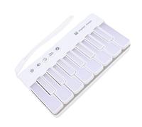 Vvikizy Jouet de Clavier de Piano Lumineux, Mini Instrument de Musique électronique avec 7 Touches Colorées et Effets de Lumière Dynamiques, Fonction D'enregistrement pour Les Enf (Blanche)