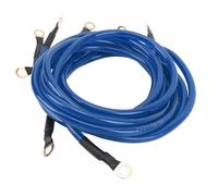 Vvikizy Kit de Fil de Terre de Voiture, Efficace, Améliore les Performances de Démarrage, DC 0-48V, Aluminium plaqué Cuivre, PVC pour Voiture, Bateau, Camion, SUV (bleu)