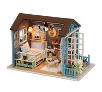 Vvikizy Kit Maison de Campagne DIY avec Meubles Miniatures en Bois et LED - Cadeau Enfants