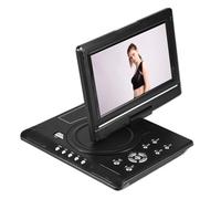 Vvikizy Lecteur DVD Portable LCD Portable de 9 Pouces, Lecteur Vidéo avec Une Rotation de 270 Degrés USB FM Radio Game Support AV Output TV Fonction Card Reader pour Home Car Travel (Bouchon UE)