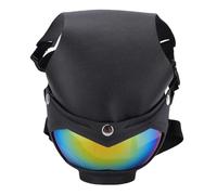 Vvikizy Lunettes de Soleil pour Chien avec Lunettes, Chapeau Léger Coupe-Vent pour Activités de Plein Air, Randonnée, Conduite d'animaux Domestiques (Monture Noire, lentille Rouge)
