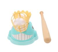 Vvikizy Machine de Lancement de Baseball pour Enfants avec Un Design de Dessin animé Amusant pour la Pratique des Frappes à L'extérieur et à L'intérieur, ABS Robuste, Comprend 6 Balles et Une Batte