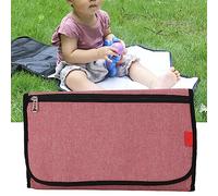 Vvikizy Matelas à Langer Compact avec Poche Zippée, Tapis à Langer en Tissu Imperméable pour Nourrissons, 33,5 X 21 Cm, Disponible en Bleu 1 unité (Maca Rouge)
