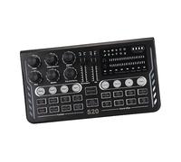 Vvikizy Mélangeur de Son BT, Carte Son sans Fil BT5.0 avec Réglage Anti-exécution, 12 Effets D'échauffement, 8 Modes de Diffusion en Direct, Lumière Multicolore, pour Appareils PC (Noir)