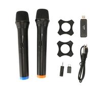 Vvikizy Microphone Dynamique sans Fil avec Récepteur USB 2,4 G, Ensemble de | Micro de Bobine Dynamique 2 Pièces, Adaptateur Plug-and-play 6.35mm et 3.5mm, Portée de 20m pour Scène et Réunion, Corps ABS