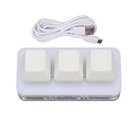 Vvikizy Mini Clavier USB à 3 Touches, Rétroéclairage LED RVB, Clavier de Programmation Macro avec échange à Chaud et Fonction de Mémoire, pour Tablette de Téléphone OS X Pi (Blanche)