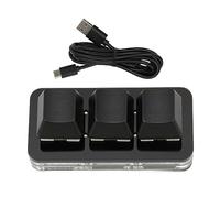 Vvikizy Mini Clavier USB à 3 Touches, Rétroéclairage LED RVB, Clavier de Programmation Macro avec échange à Chaud et Fonction de Mémoire, pour Tablette de Téléphone OS X Pi (Noire)