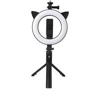 Vvikizy Mini Perche à Selfie avec Lumière d'oreille de Chat, Conception de Trépied Pliable pour Vidéos Familiales et Enseignement en Ligne, Contrôle Bluetooth sans Fil, 1 Pièce