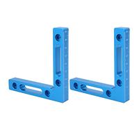 Vvikizy Pinces de Positionnement à Angle Droit en Alliage D'aluminium, Outil de Travail du Bois Résistant à L'usure, Ensemble de 2 Pièces Bleu pour Accessoire de Charpentier