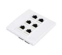 Vvikizy Plaque Murale Ethernet 6 Ports Cat6, Solution de Dissimulation de Prise pour une Décoration Intérieure Propre, 3,39x3,39 Pouces