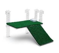 Vvikizy Plateforme de Repos pour Tortue Suspendue, Acrylique Antidérapant Réglable avec Tapis d'herbe Amovible pour Aquarium, Plusieurs Réglages de Hauteur pour Tortues