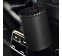 Vvikizy Poubelle de Voiture Pliable, Cuir PU Double Couche étanche avec Sangle élastique pour Voitures Camions SUV RV Bateaux (Noir)