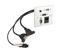 Vvikizy Prise Multimédia Murale en Alliage D'aluminium avec 5 interfaces : USB, HD, VGA, 3,5 mm, RJ45 et réseau. Idéale pour la Maison, L'hôtel ou Le Bureau.