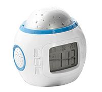 Vvikizy Réveil LED avec Projecteur D'étoiles, Rétroéclairage, Horloge, Projecteur de Ciel, Réveil Numérique, Projecteur de Ciel, Horloge Numérique avec Thermomètre Musical, Calendrier