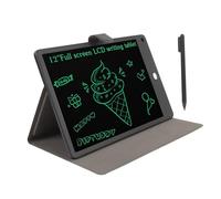 Vvikizy Tablette D'écriture LCD, Tablette de Dessin à Dessin Effacée de 12 Pouces avec pavé de Dessin électronique PU Case Eye Caring Doodle Board Drawing pour la Rédaction de Notes