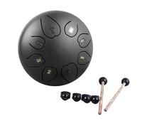 Vvikizy Tambour de Langue, Tambour à Main en Acier de 6 Pouces à 8 Notes avec un Son de Résonance Clair pour les Amateurs de Musique, les Méditants Débutants (Noir)