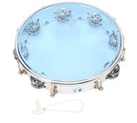 Vvikizy Tambourine, Instrument à Percussion à Main à Double Rangée Réglable 10 Pouces avec des Pièces de Cloche Fixe à Vis, pour le karaoké de la Fête, Percussion Tambourin (Bleu)