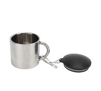 Vvikizy Tasse à café de Camping en Acier Inoxydable, 110ml, Durable, Légère, Portable, Conservation de la Chaleur, Tasse à thé pour les Aventures en Plein Air