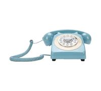 Vvikizy Téléphone Bluetooth Rétro, Téléphone de Bureau de Style Vintage avec combiné pour la Maison et L'entreprise, Fixe sans Fil avec Haut-Parleur Bluetooth, Charge Rapide (Bleu)
