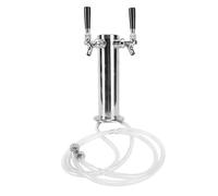 Vvikizy Tour de Kegerator à Bière à Double Robinet, Distributeur de Bière en Acier en Acier Inoxydable avec Conception de 2 Trous pour le Restaurant du Bar à Usage Commercial, Double (Argent)