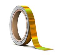VViViD Rouleau de ruban adhésif holographique en vinyle à rayures fines dorées (0,6 cm x 7,6 m)