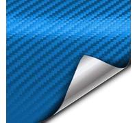 VViVid XPO Rouleau de vinyle en fibre de carbone 3D avec technologie Air Release (0,9 m x 1,5 m) Bleu électrique